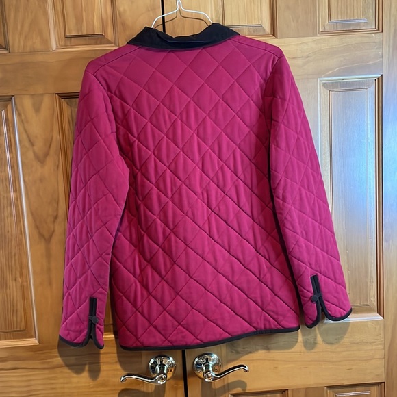 Mia Nola Medium Red Cranberry Jacket Coat cotton blend spandex Quilted - Picture 2 of 11